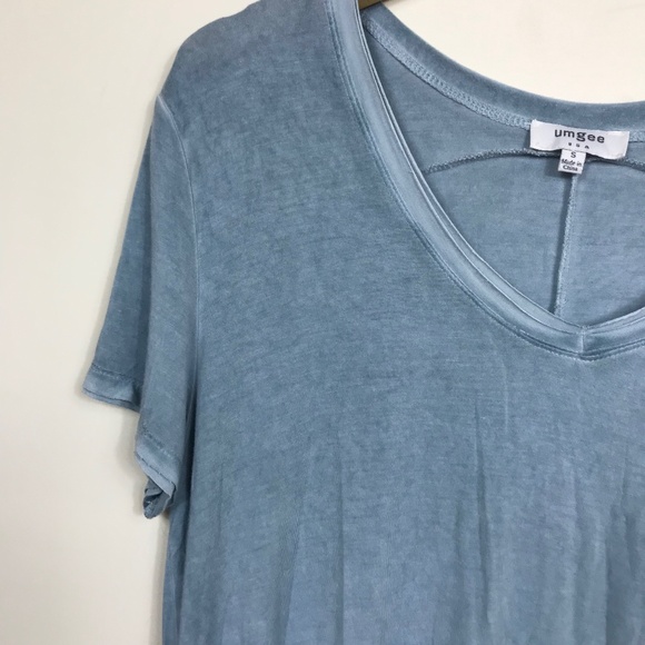 Umgee Blue V-Neck Tee Shirt - Picture 3 of 5